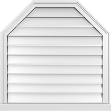 Ekena Millwork Octagonal Top Surface Mount PVC Gable Vent w/ 2"W x 2"P Brickmould Sill Frame, 32"W x 32"H GVPOT32X3203SN